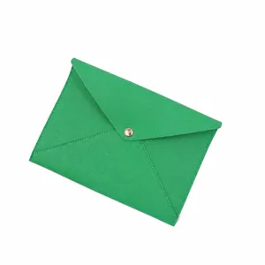 Grüne PU Leder Mahjong Karten Etui Umschlag Tasche Aufbewahrung für Spielzubehör.