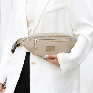 Stylish casual nylon fanny pack with multi-zipper pockets for women daily outdoor use.