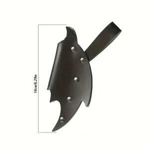 Medieval black leather magic wand holster costume prop for cosplay size 16cm