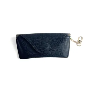 Portable leather sunglasses case with chain strap envelope pouch for travel protection