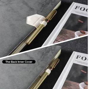 Magnetic bookmark pen clip for notebook luxury velvet cover diary accessory golden pen setup