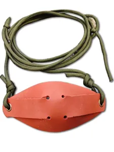 Traditionele herders sling outdoor katapult verdikte lederen zak met groen paracord touw