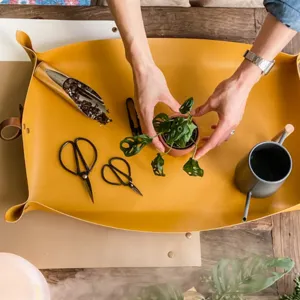 Waterproof thickened leather gardening mat repotting tray plant transplanting pad for home