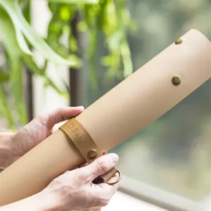 Waterproof thickened leather gardening mat with snap buttons for indoor plant repotting use