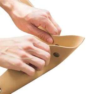 Waterproof leather gardening mat with snap buttons, foldable plant transplanting tray.