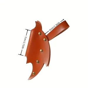 Etui en cuir pour baguette magique de cosplay medieval avec attache ceinture marron