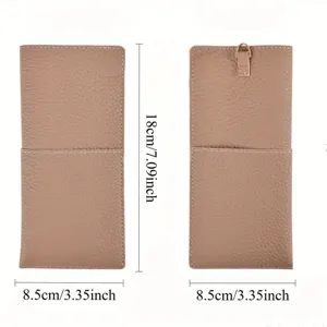 Portable PU leather glasses storage pouch for travel sunglasses case protective sleeve bag