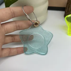 PVC glitter star shaped protective case cover for tracking device portable key chain