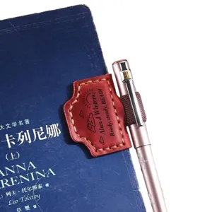 Marque-page magnétique en cuir avec boucle élastique pour stylo accessoire de lecture