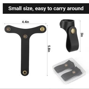 Black leather luggage handle strap decompression grip bag fixer travel accessory 2pcs set