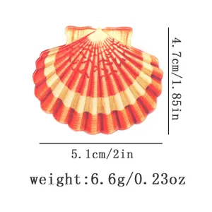 Acrylic shell brooch detail view showing dimension and weight for daily sweet style fashion jewelry.