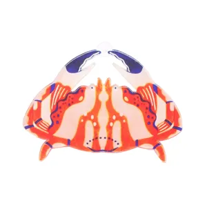 Acrylic crab brooch detail, cute animal shape fashion accessory for women, vibrant multi-color design.