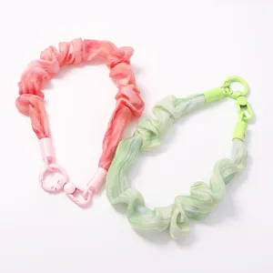Porte-clés et sangle de gaze plisnée douce, accessoire d'été multifonctionnel pour femmes.