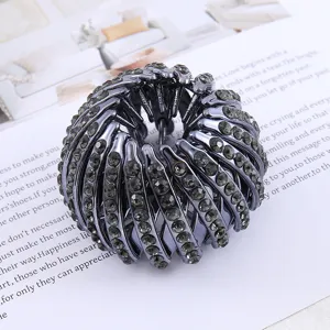 Rhinestone bird's nest hair clip bun maker lazy ponytail holder styling hair accessory for women
