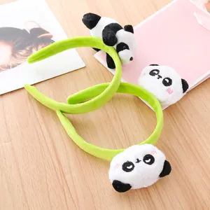 Leuke pluche panda haarband groene fluwelen hoofdband zoete cartoon haaraccessoires voor