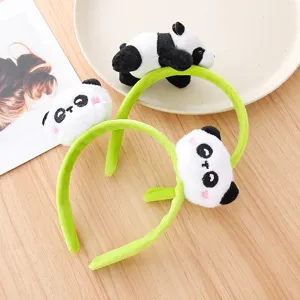Leuke pluche panda haarband voor vrouwen, schattige bamboe stijl haarring voor dagelijks en reis.
