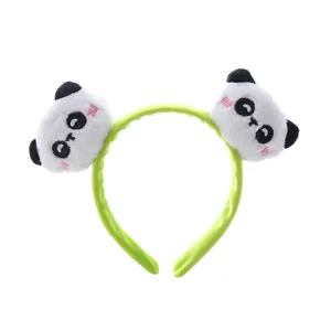 Schattige 3D pluche panda haarband, groene pluizige dieren haarhoepel voor vrouwen en leuke foto's.