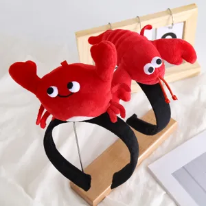 Grappige Cartoon Kreeft Krab Pluche Haarband Leuke Dieren Haarhoepel Nieuwigheid Haaraccessoires Voor Feest Dagelijkse Foto Vrouwen