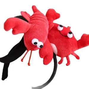 Leuke grappige pluche kreeft en krab haarband novelty haarhoepel feest kostuum foto accessoire