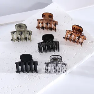 Small hair claw clips set matte translucent acrylic mini hair catchers for women daily styling.