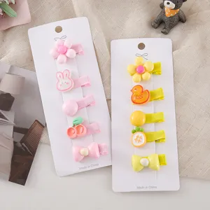Cute baby hair clips set sweet cartoon hairpins sweet accessories for girls daily styling