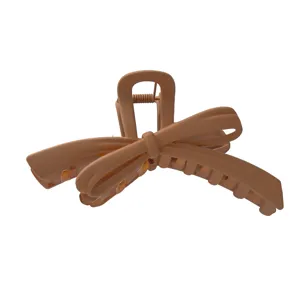 Large bow hair claw clip solid color acrylic shark clip Korean fashion hair accessory