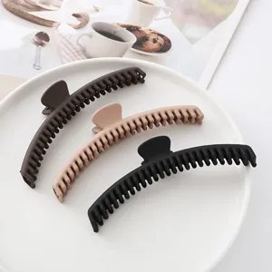 Einfarbig Matt Kunststoff Haarklammer Große Feine Zähne Haifisch Clip Koreanischer Stil Haarschmuck Für Damen