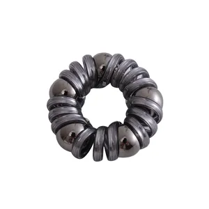 Elastico per capelli metallico in stile cavo telefonico con perle per code eleganti.
