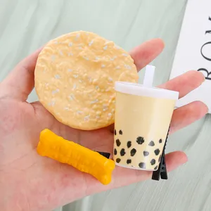 Détails des pinces à cheveux créatives de nourriture, joli lot de barrettes thé et biscuit.