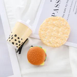 Joli ensemble de pinces à cheveux imitation nourriture burger thé et biscuit.