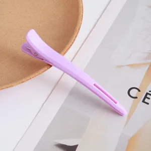 Professional salon hair styling clip long beak sectioning clip light purple detail view