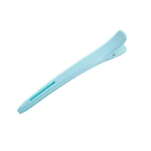 Light blue professional long hair duckbill clip for sectioning and styling hair in salons