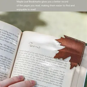 Leather maple leaf bookmark vintage page marker for books reading lovers unique gift design