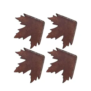 Vintage leather maple leaf corner bookmarks set for reading book page markers retro stationery
