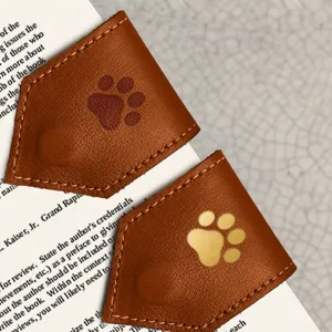 Leather magnetic bookmark diamond page clip vintage reading accessories book marker detail view