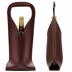 Leder Weintasche Einzeltragbare Flasche Aufbewahrung Tasche Burgund Design fur Geschenk 1Stk