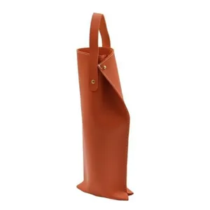 Borsa regalo bottiglia vino pelle arancione singolo 750ml custodia portatile per feste.