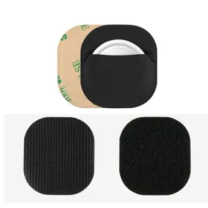 Black elastic Lycra protective pouch holder with 3M adhesive backing for smart tracker tags.