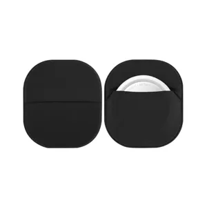 Black elastic Lycra protective case compatible with AirTag, scratch-resistant and durable.