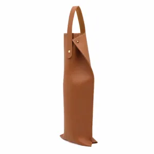 Einfach Flasche Leder Rotwein Geschenktasche, braune PU Weintasche für 750ml Flaschen.