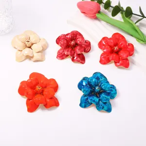 Exaggerated statement flower earrings multi-color fashion floral jewelry for women daily wear.