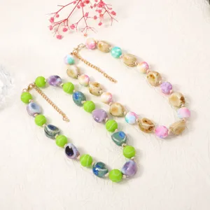 Set collana con perline geometriche irregolari moda donna gioiello chic elegante