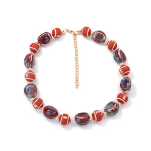 Collana di perle di ceramica irregolare semplice di modo di stile ins europeo e americano
