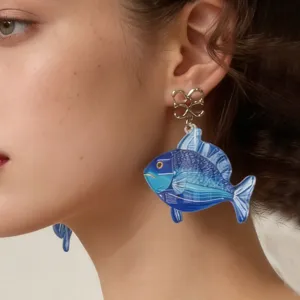 Orecchini Pendenti in Acrilico Vita Marina per Donna Unici Pesce Medusa Conchiglia Nautilus Stella Marina Gioielli per Vacanze