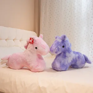Colorful plush pony toy zodiac horse doll soft stuffed animal decoration for kids gift home decor main