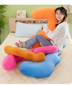 Dopamine wave long body pillow for sleeping and sofa cushion detail shot showing multi-color.