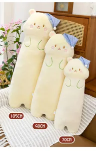 Cute cat long plush pillow toy, sleep bed head cushion and sofa decoration, 105cm