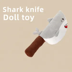 Funny Shark Knife Plush Toy Creative Pun Animal Stuffed Doll Soft Pillow Cute Birthday Gift For Boys Friends