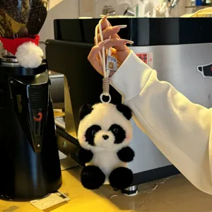Cartoon Animal Plush Pendant Cute Fox Panda Duck Rabbit Pig Dinosaur Bear Keychain Bag Accessory Soft Stuffed Toy Doll Gift