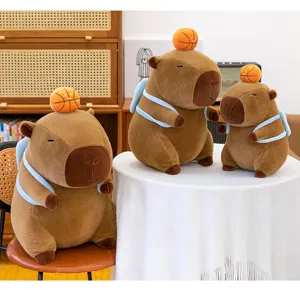 Süßes Wasserschwein Plüschtier mit Basketball und Rucksack als Geschenk für Kids